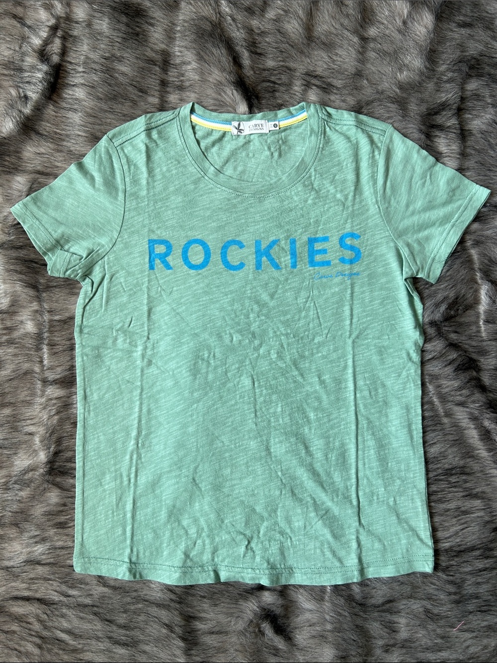 NEW Carve Designs Cassidy Graphic Tee Light Cilantro Rockies Organic Cotton S - Picture 2 of 9